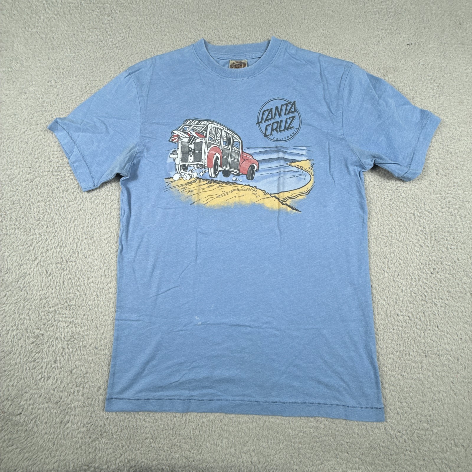 Vintage Santa Cruz Skateboards T Shirt Men Medium Blue Single Stitch Made in USA gallery