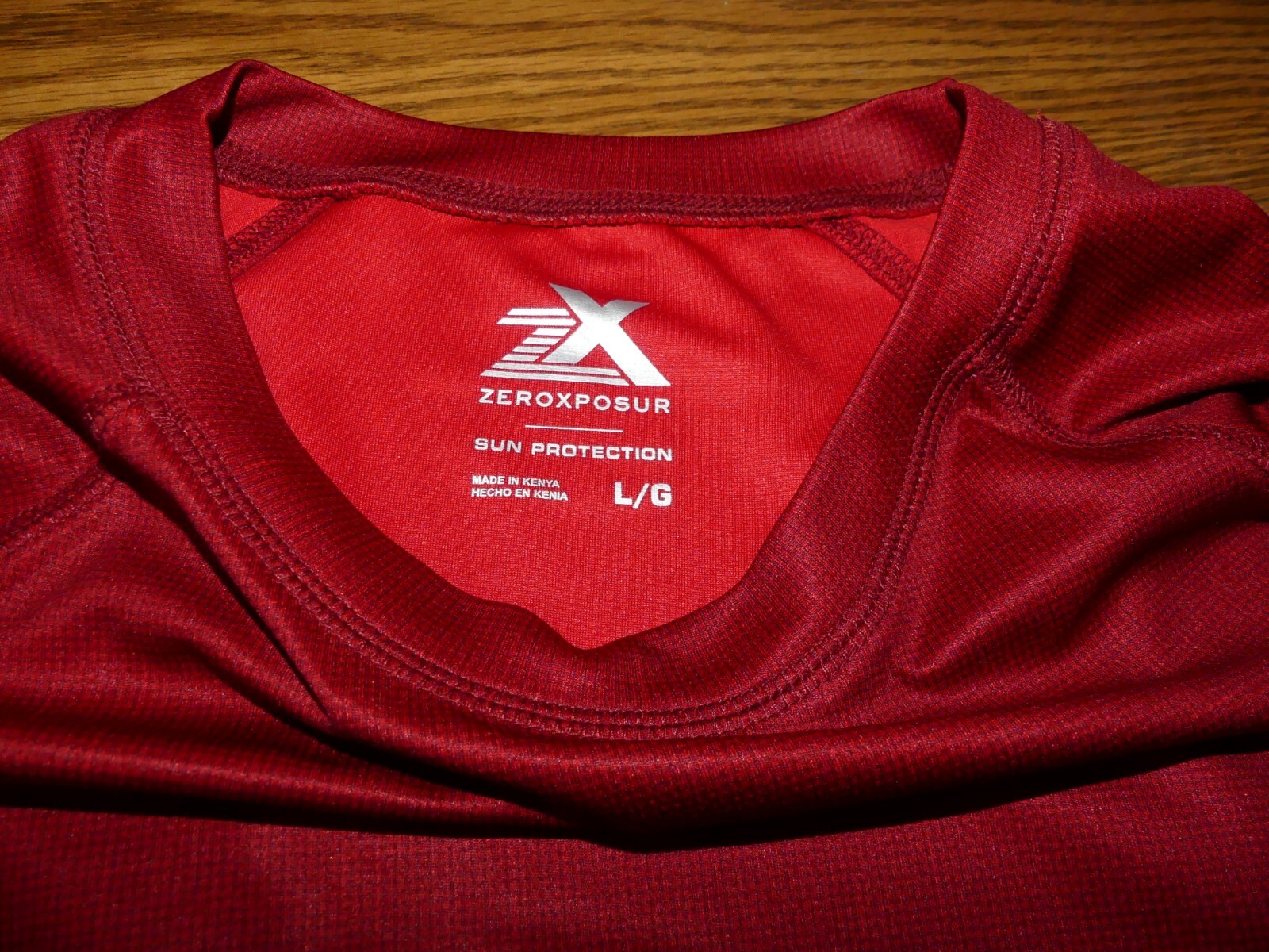ZX Zeroxposur Mens Cherry Red Tee 100% Polyester T-Shirt Large gallery