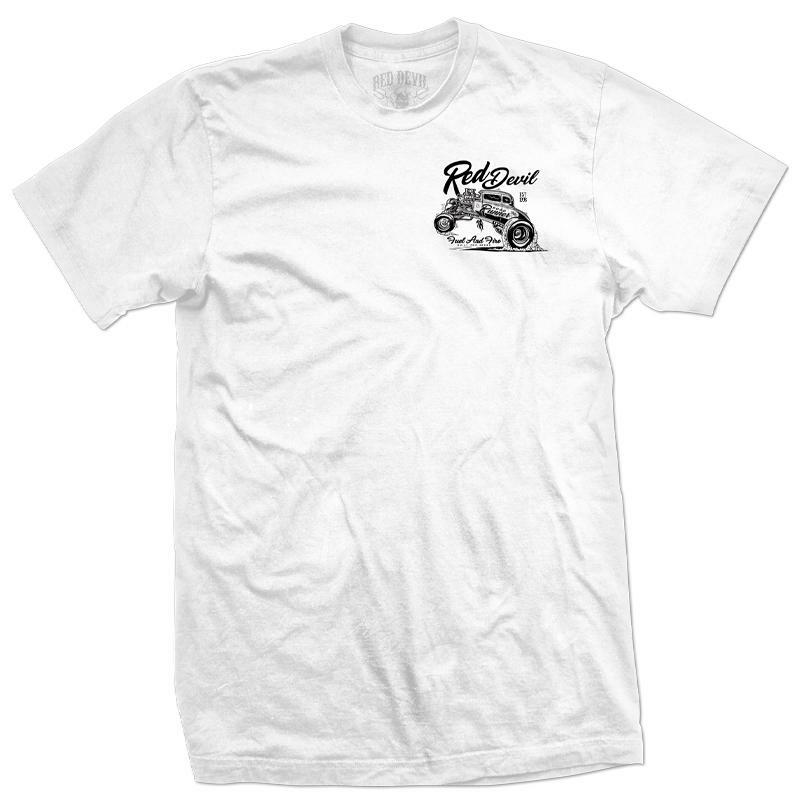 NEW Red Devil Clothing ROAD RUNNER WHITE Tee Shirt SMALL-5XLARGE #MPT-226-FB-WHI gallery