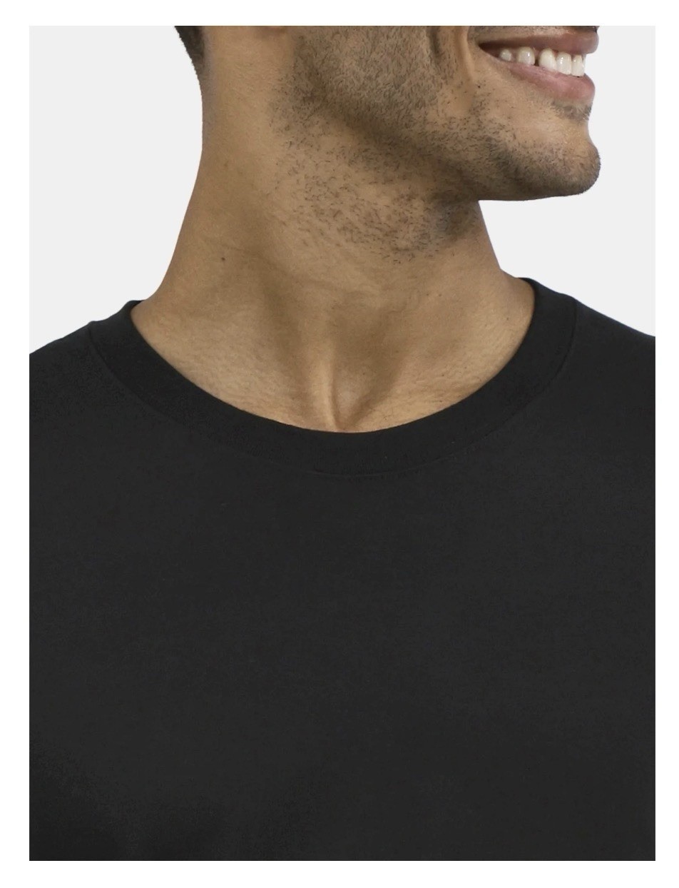 ATHLETIC WORKS Men’s L (42-44) Cotton Tee Short Sleeve Loose Fit • Rich Black gallery