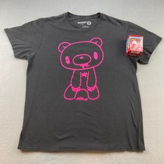 GLOOMY BEAR Double Sided T-Shirt Men’s L Black Pink Anime Horror w/ Vinyl Figure