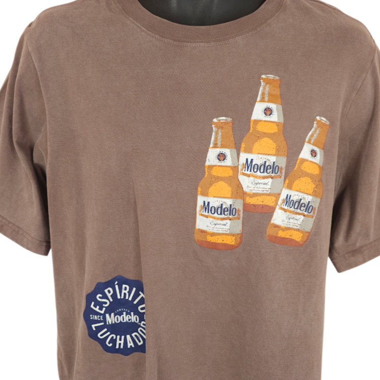 Modelo Especial T Shirt Mens Size Small Brown Beer Breweriana OVERSIZED Fit NEW gallery