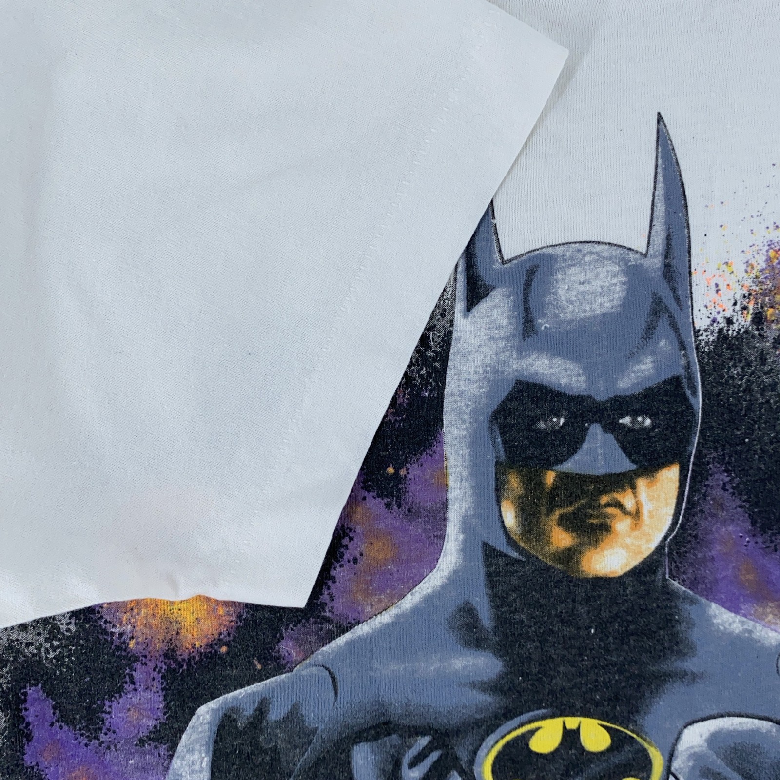 Vintage Batman Batmobile Shirt Medium White 1989 DC Comics Movie Tee 80s 90s gallery