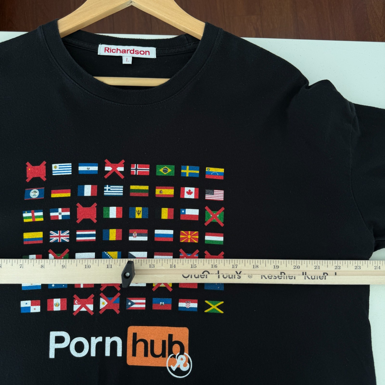 RICHARDSON X Pornhub Shirt Mens Large Black Banned In Pullover Capsule Release gallery