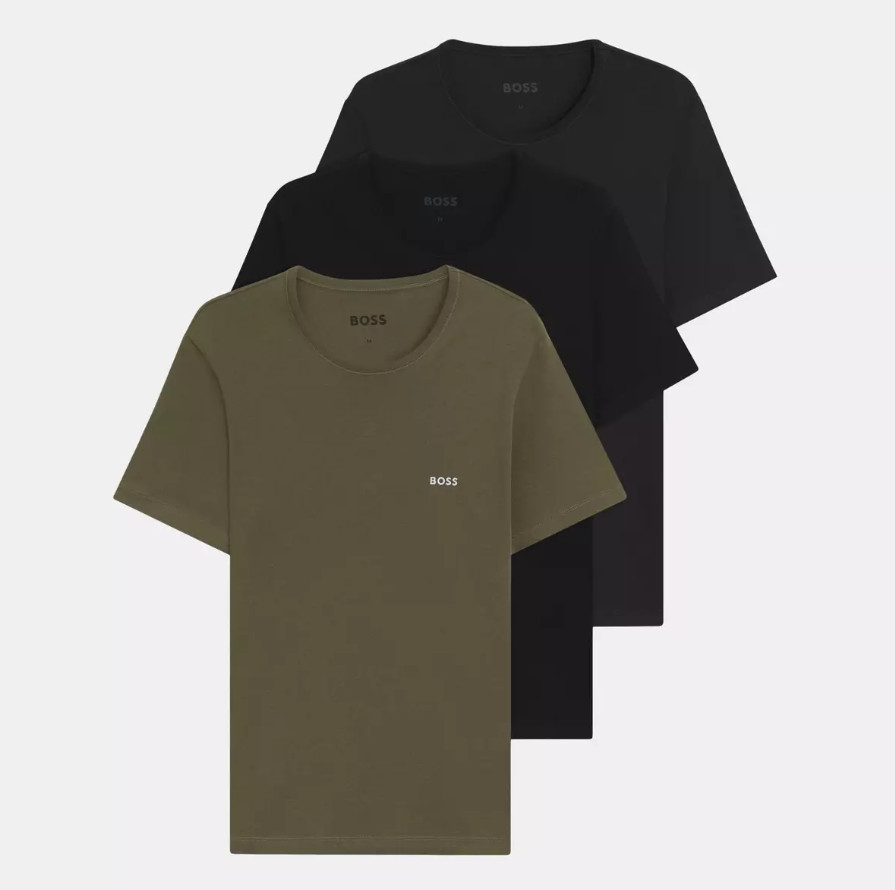 Mens T-Shirts BOSS Multicoloured 3 Pack Short Sleeve With Logo – Size XL
