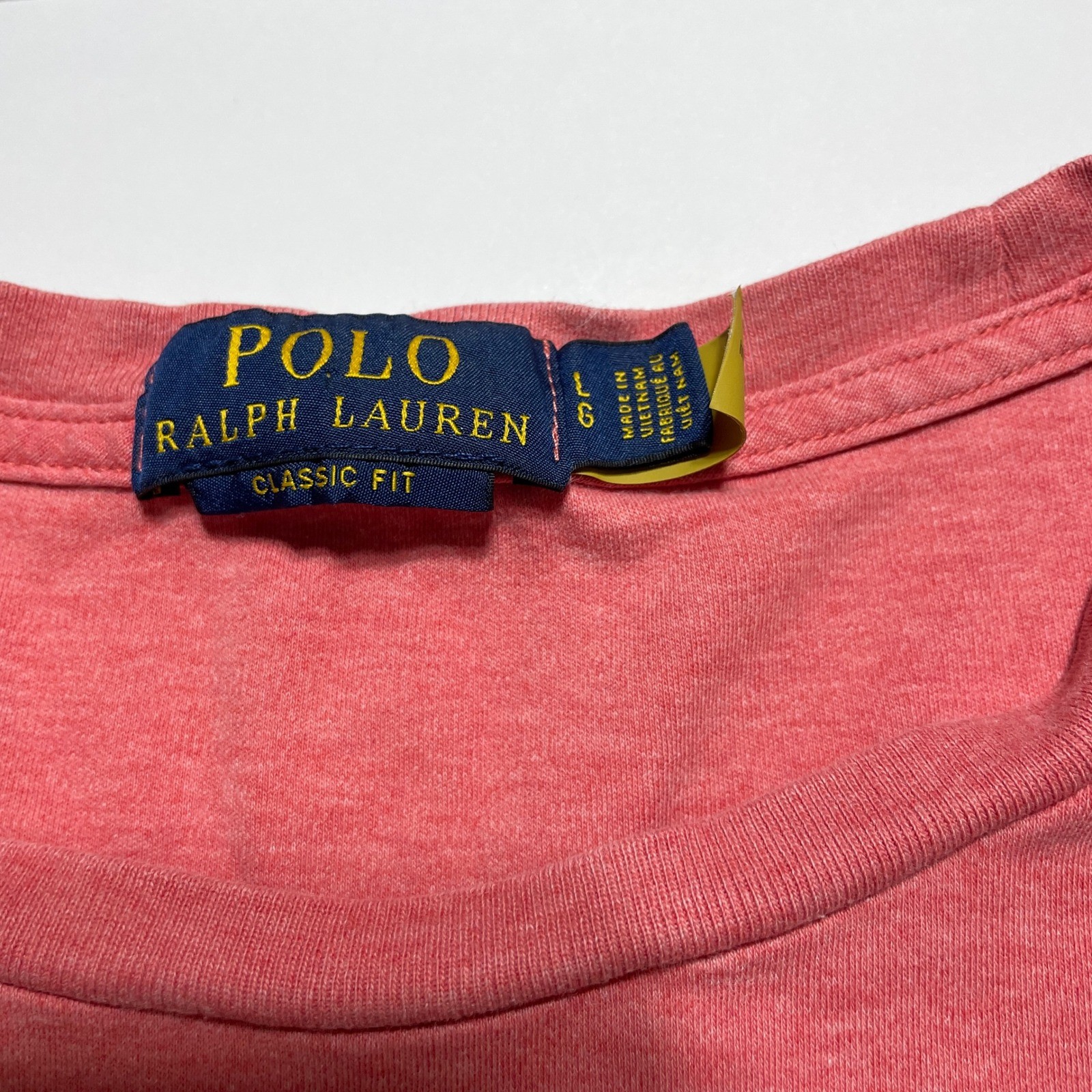 Polo Ralph Lauren Mens Classic Fit Crewneck T-Shirt Coral Pink Heather Large gallery