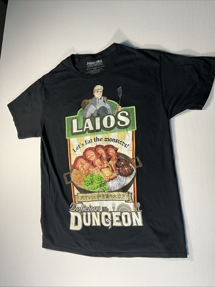 Delicious in Dungeon Laios GEE Official Anime T-Shirt Black Size Large