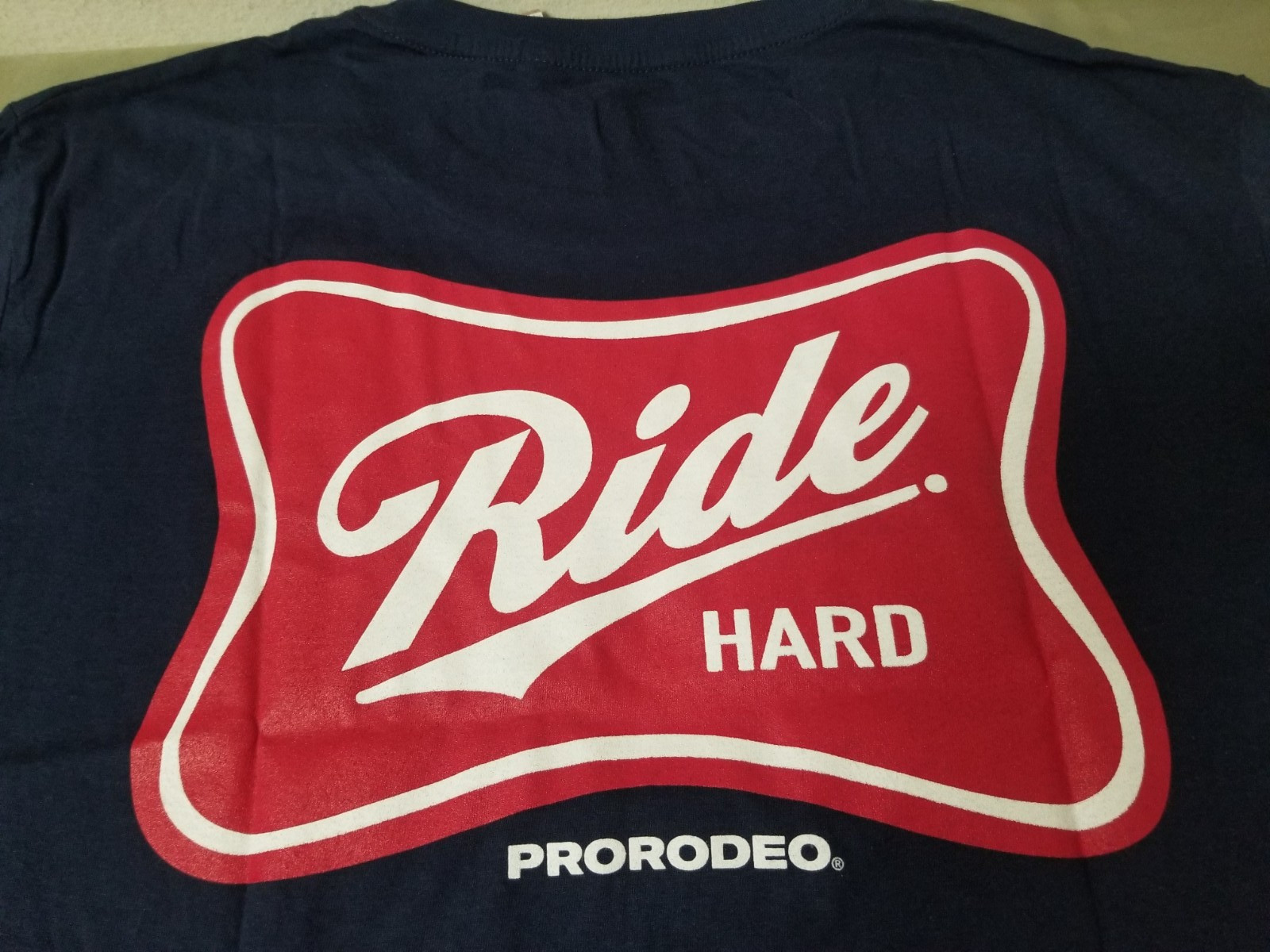 New Pro Rodeo Mens Ride Hard Badge T-Shirt.
