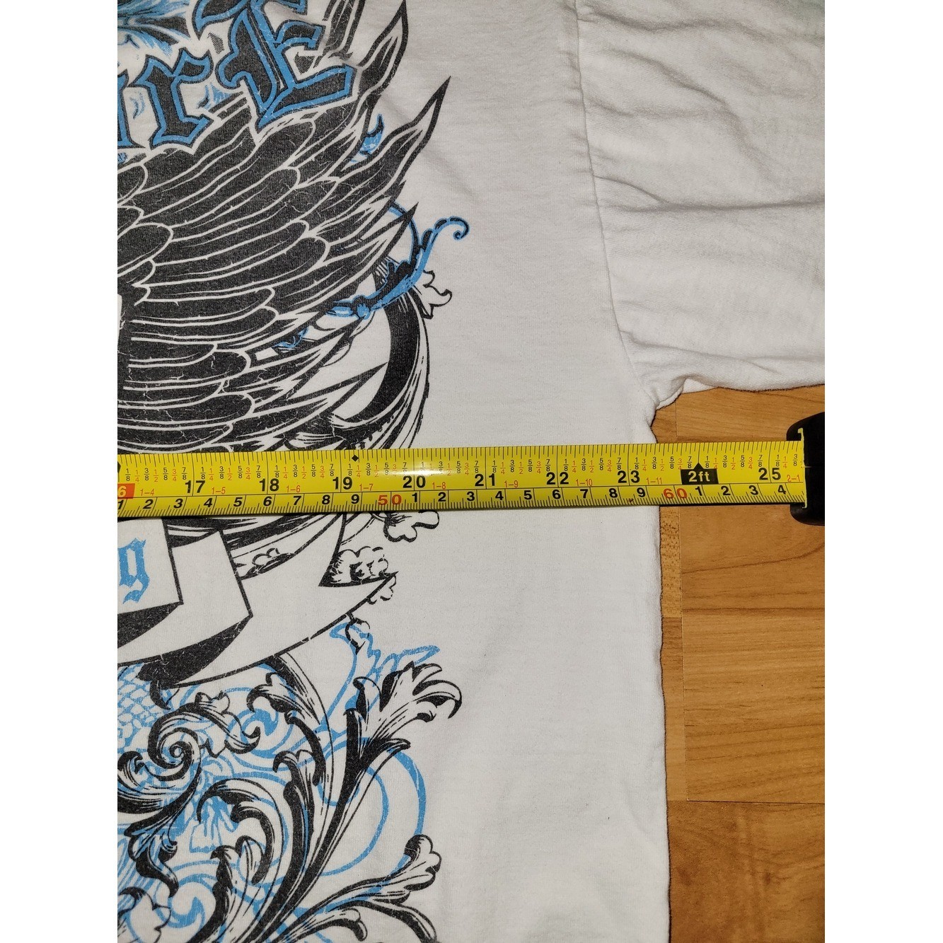 Y2K Urban Heritage Bold Blue And Black Grunge Eagles Wings Nevermore Graphic, XL gallery