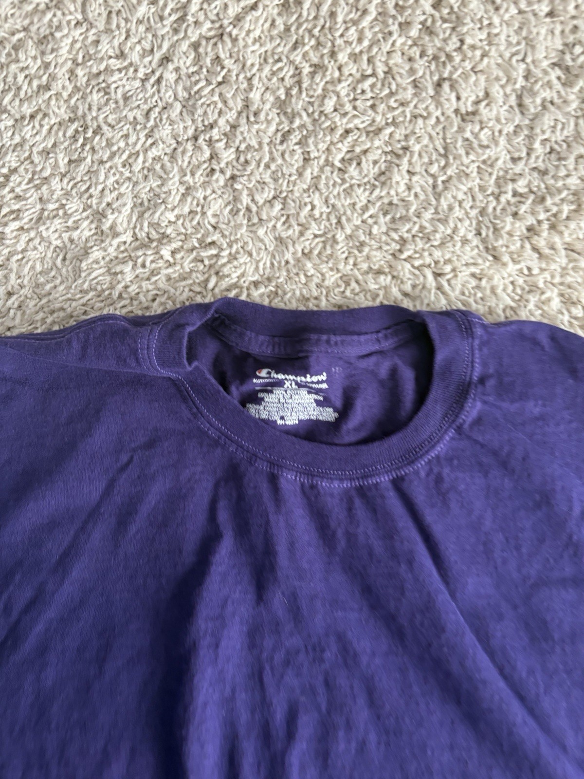 Champion shirt adult extra large 1XL purple short sleeve crewneck casual mens a2 gallery
