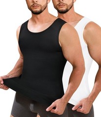 Mens Slimming Compression Shirt Tummy Control Shapewear Tank Top Undershirt Vest