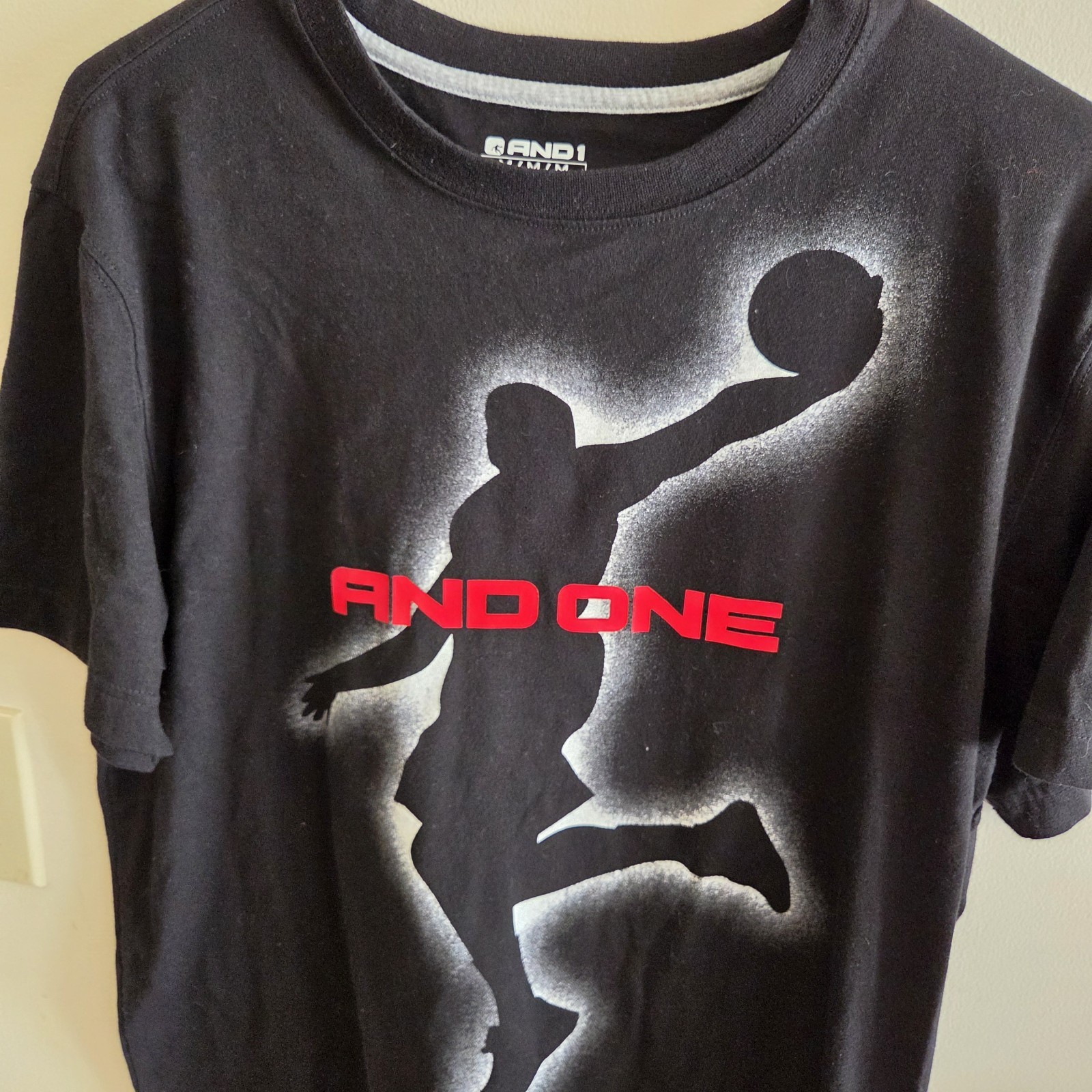 AND1 Shirt Black Performance And One Jumpman Graphic Short Sleeve Basketball M gallery