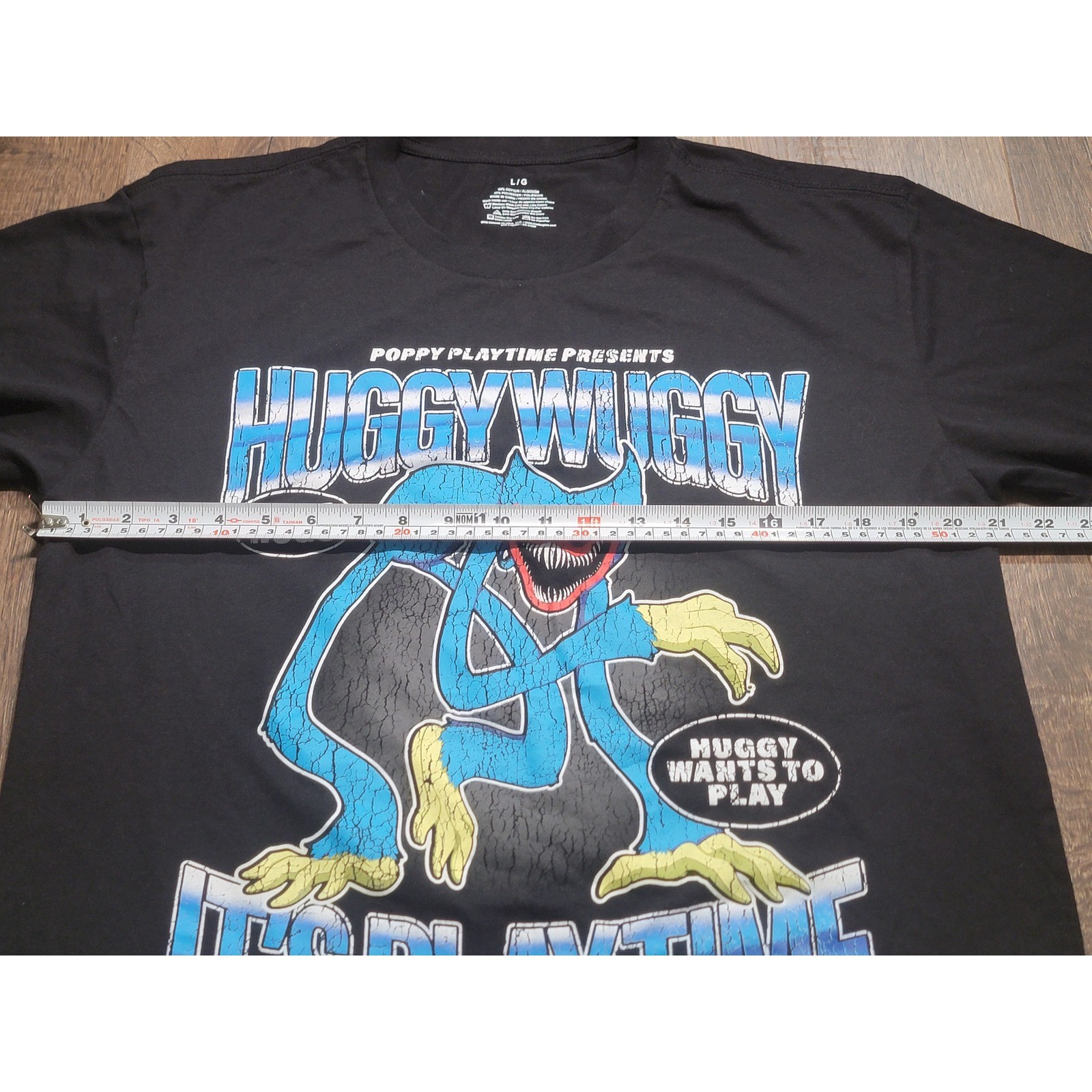 Poppy Playtime Huggy Wuggy Graphic T-Shirt Mens L Black Its Playtime Mad Engine gallery