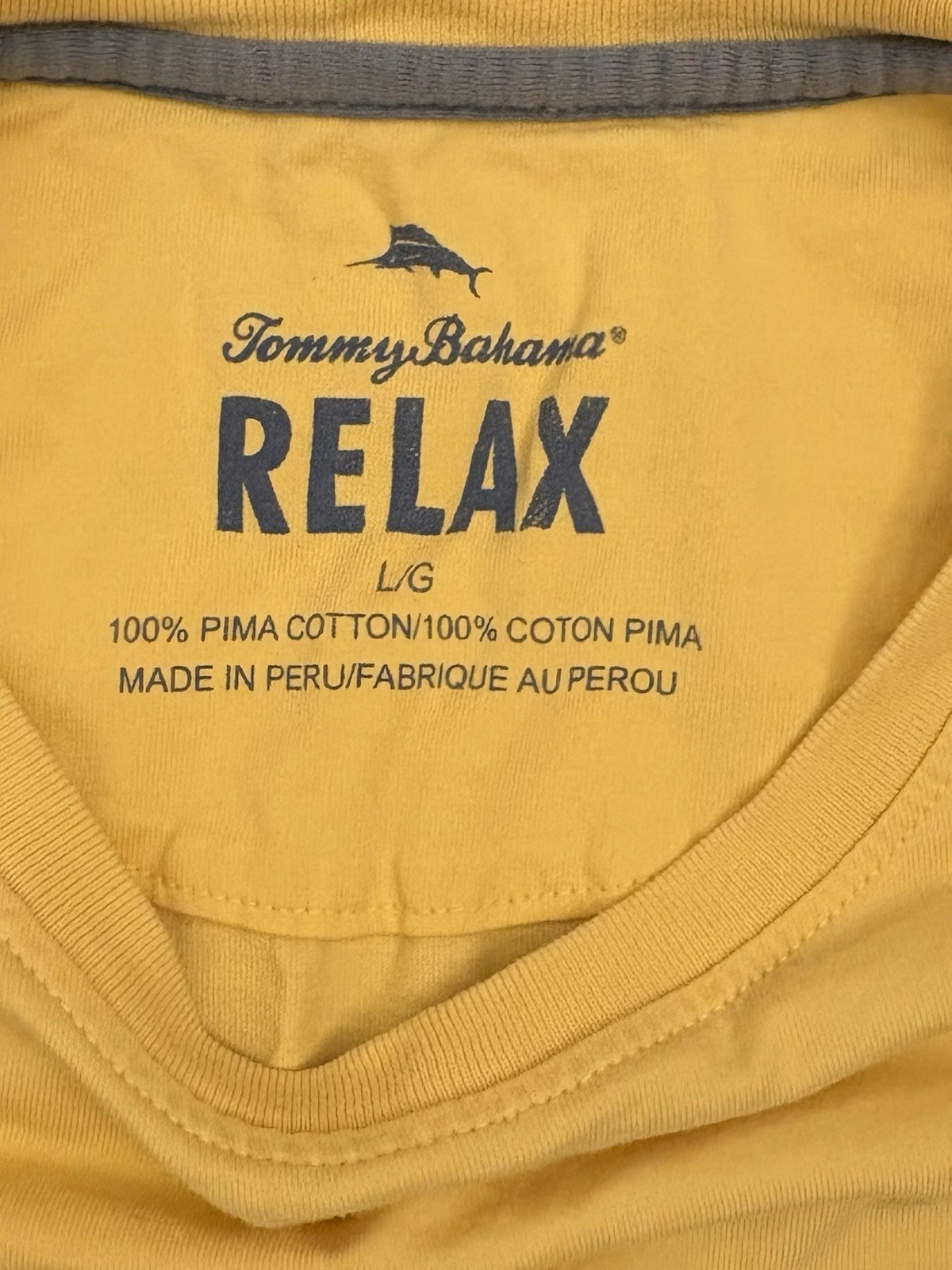 Tommy Bahama Bali Skyline Yellow Short Sleeve Pocket T-shirt Large Pima Cotton gallery