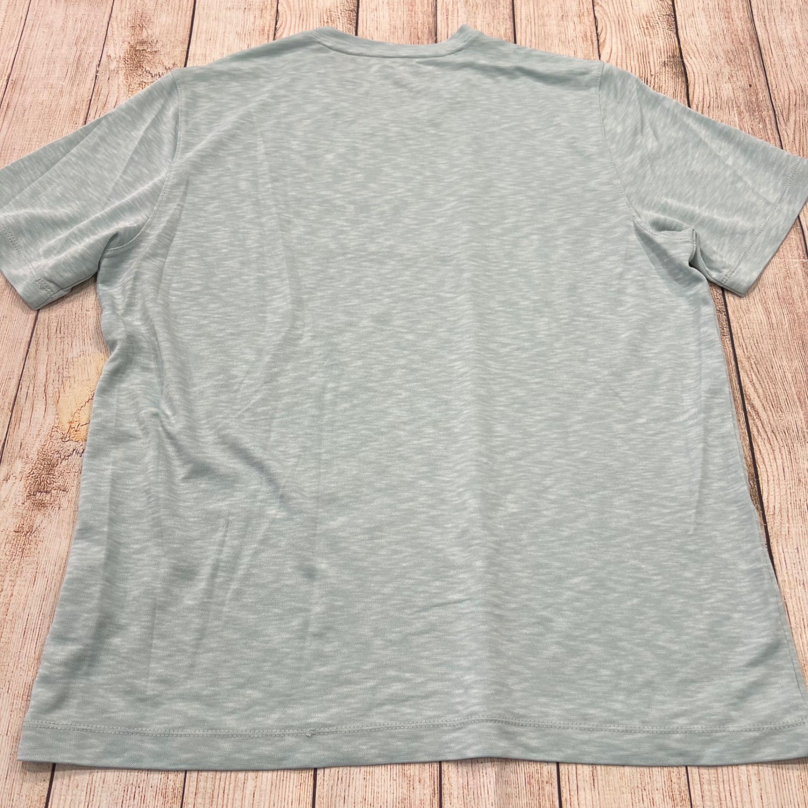 Johnston & Murphy Mens V-Neck T-Shirt Large Sage Green Marled Modal Blend gallery