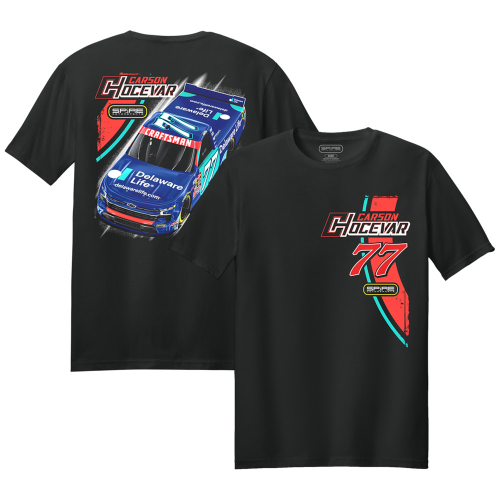 Carson Hocevar #77 Delaware Life Shirt Spire Motorsports Racing Tee