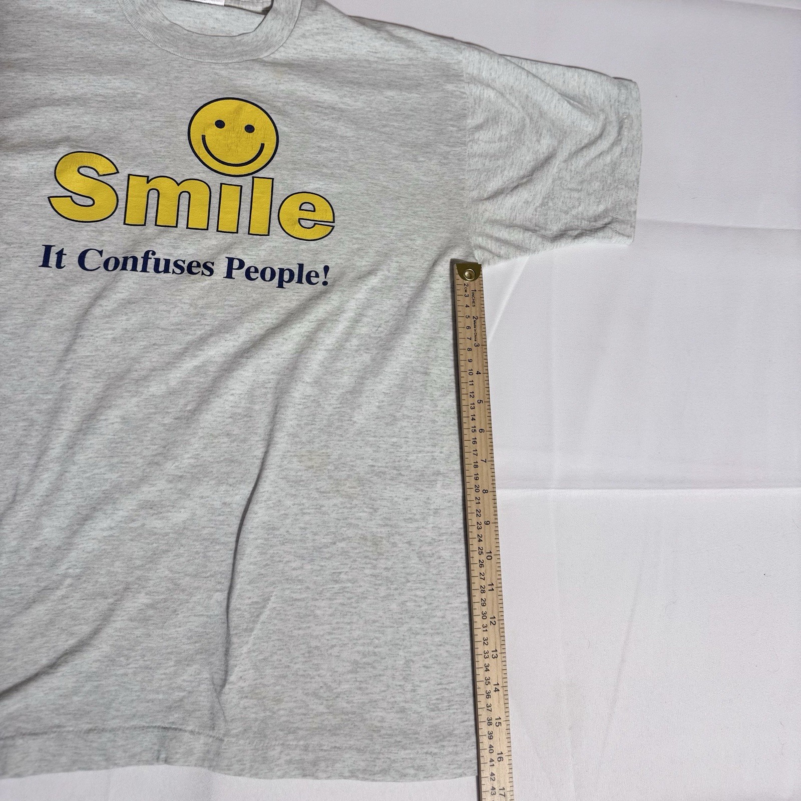 Best Tag VTG Graphic TEE, 50/50, USA, Smiley, Gray, Male/Female, Large gallery