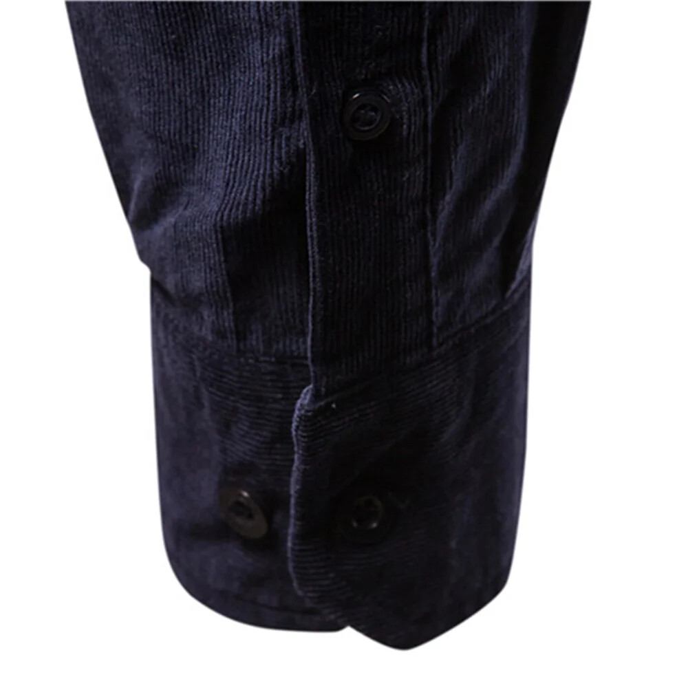 Cotton Men's Shirt Casual Fashion Solid Color Corduroy Shirts Autumn Slim gallery