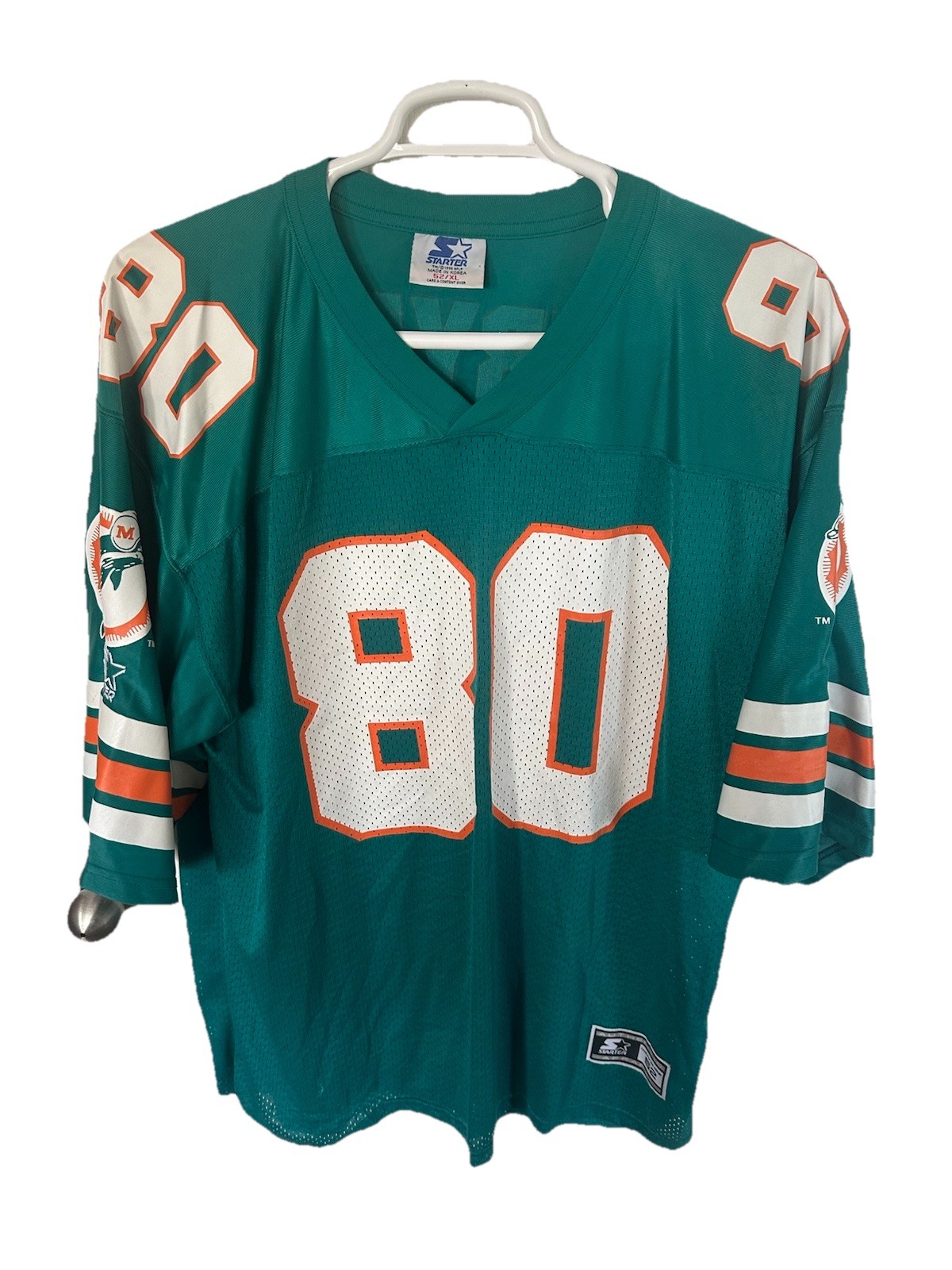 Vintage 90s Miami Dolphins NFL Starter Irving Fryar Teal Rare Size XL/52 Jersey gallery