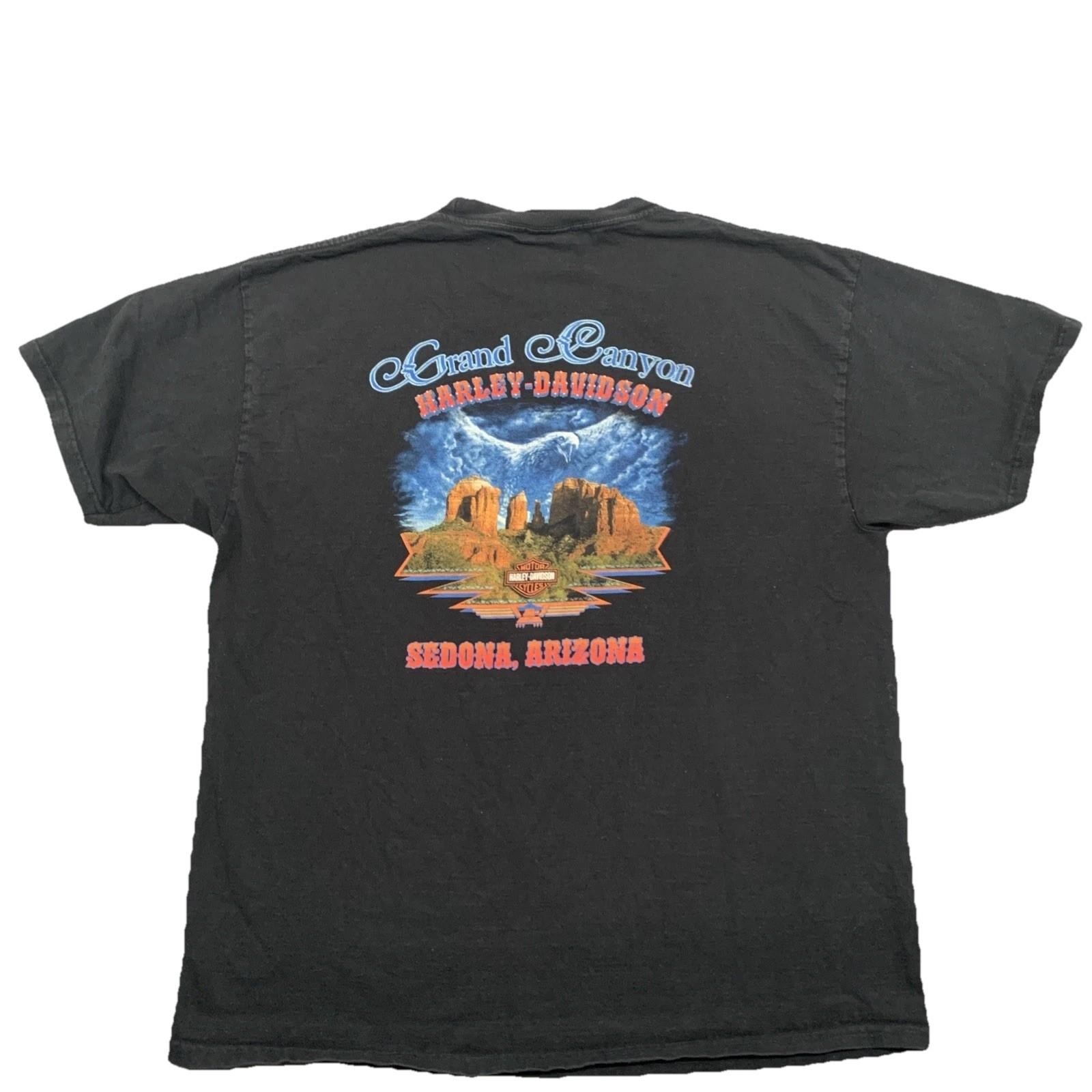 HARLEY DAVIDSON GRAND CANYON SEDONA AZ TEE SHIRT BLACK XL ANGELIC EAGLE gallery