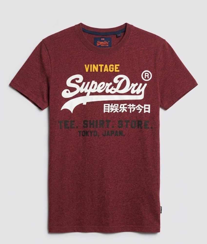 Superdry Men’s Orange Label DKH Retail Limited Edition Vintage Logo Tee Burgundy