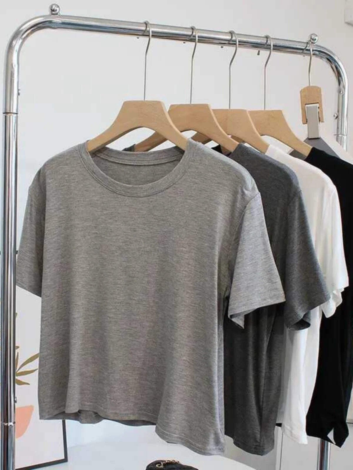 Ultra-Hand Feel Short Modal T-Shirt Women's Summer 2025 Slimming round Neck Shor gallery