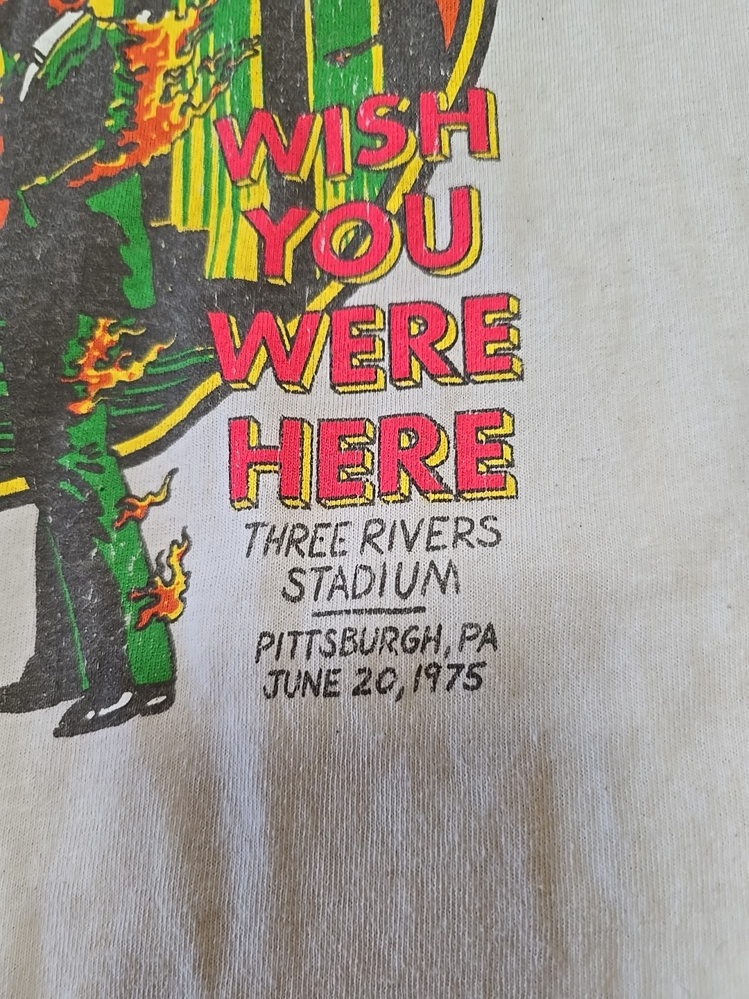 Pink Floyd Wish You Were Here Three Rivers Stadium T Shirt Sz XL see measurement gallery