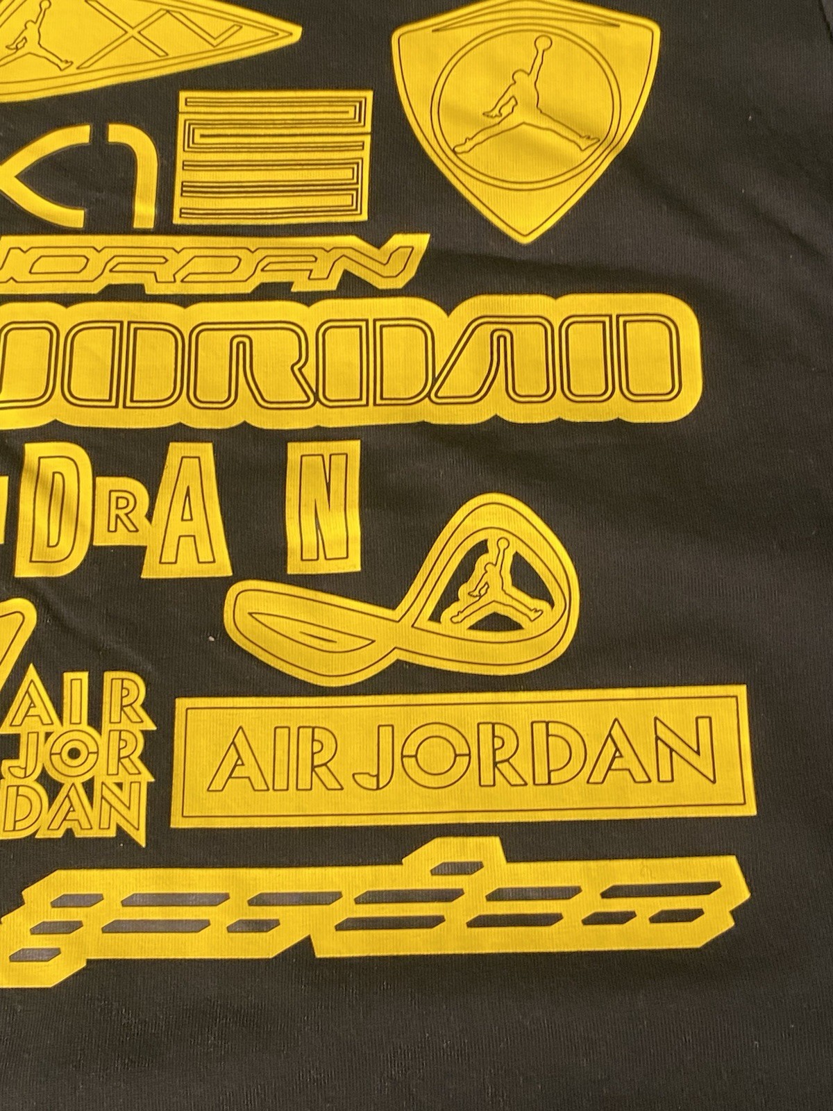 Air Jordan T-Shirt Men’s Black Yellow Graphic Tee Jumpman Nike Basketball Shirt gallery
