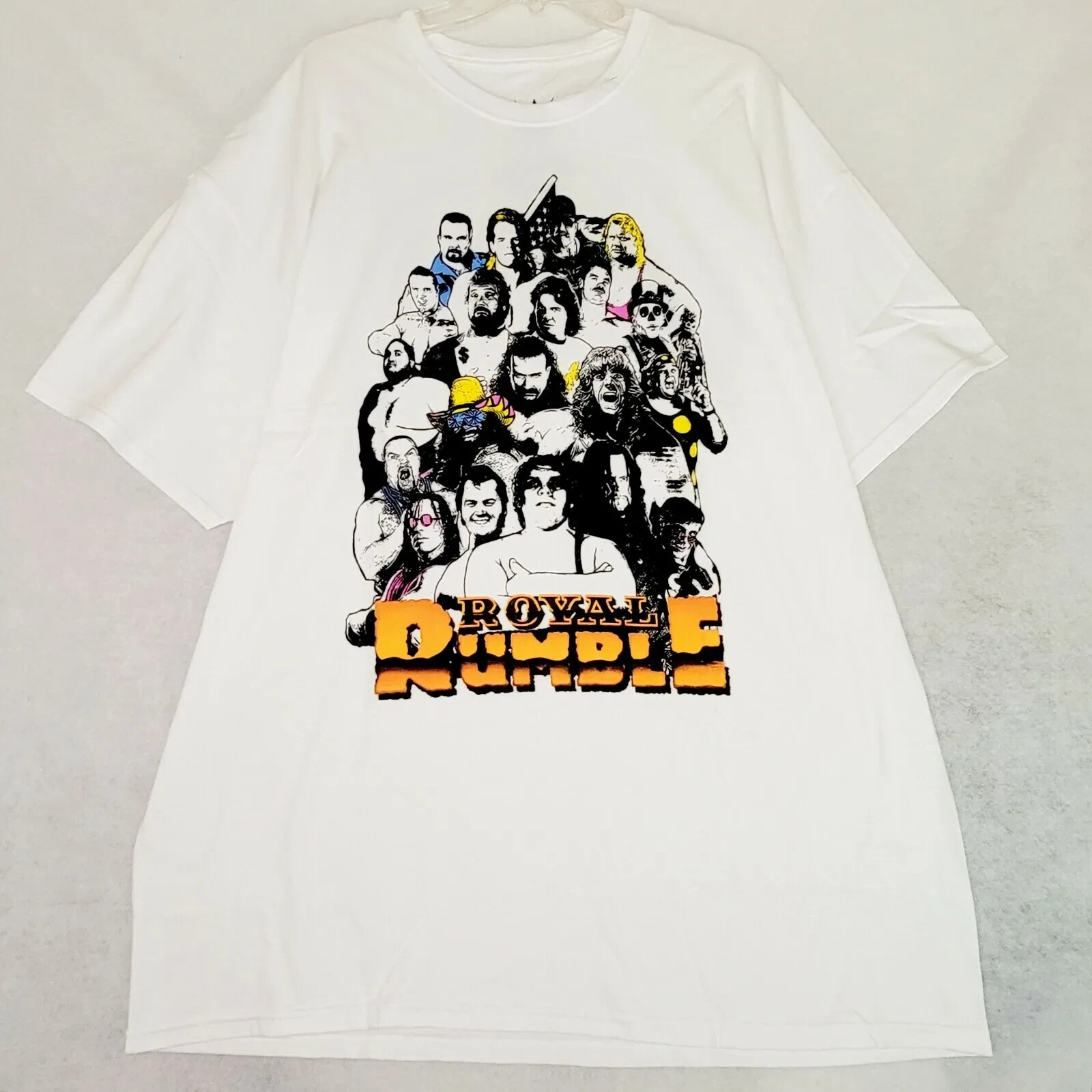 WWE WWF Royal Rumble Shirt Mens Large L White Pro Wrestling Casual Retro US NWT gallery