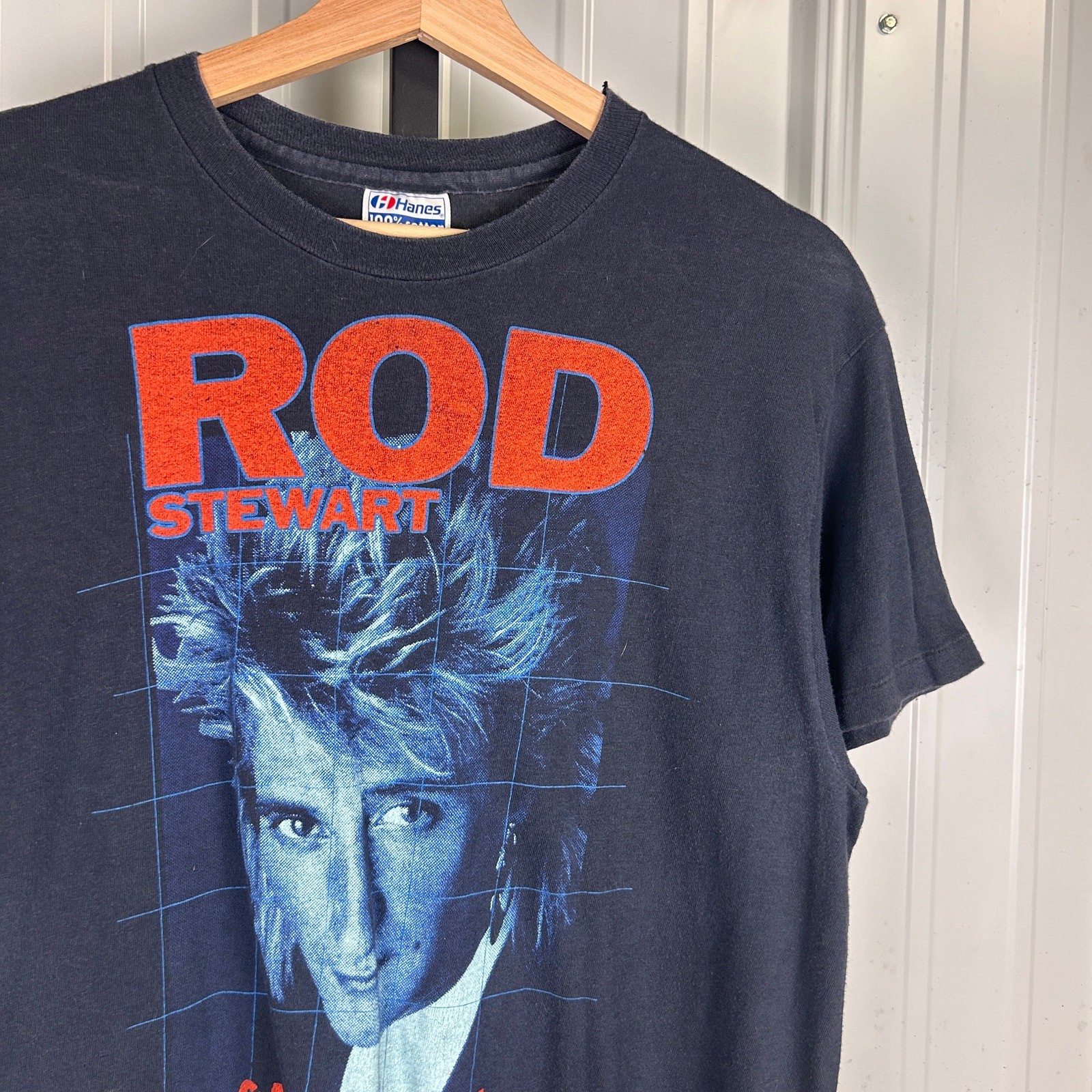 Rod Stewart 1984 Camouflage Tour Canada Dry Vintage Large Band Tee gallery