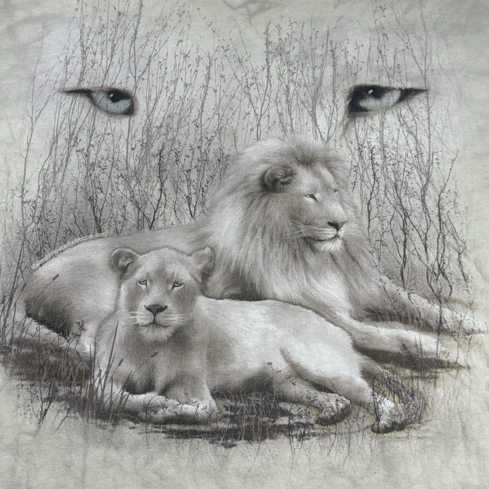 The Mountain White Lion Family Eyes Tie Dye Graphic T Shirt Adult 2XL gallery
