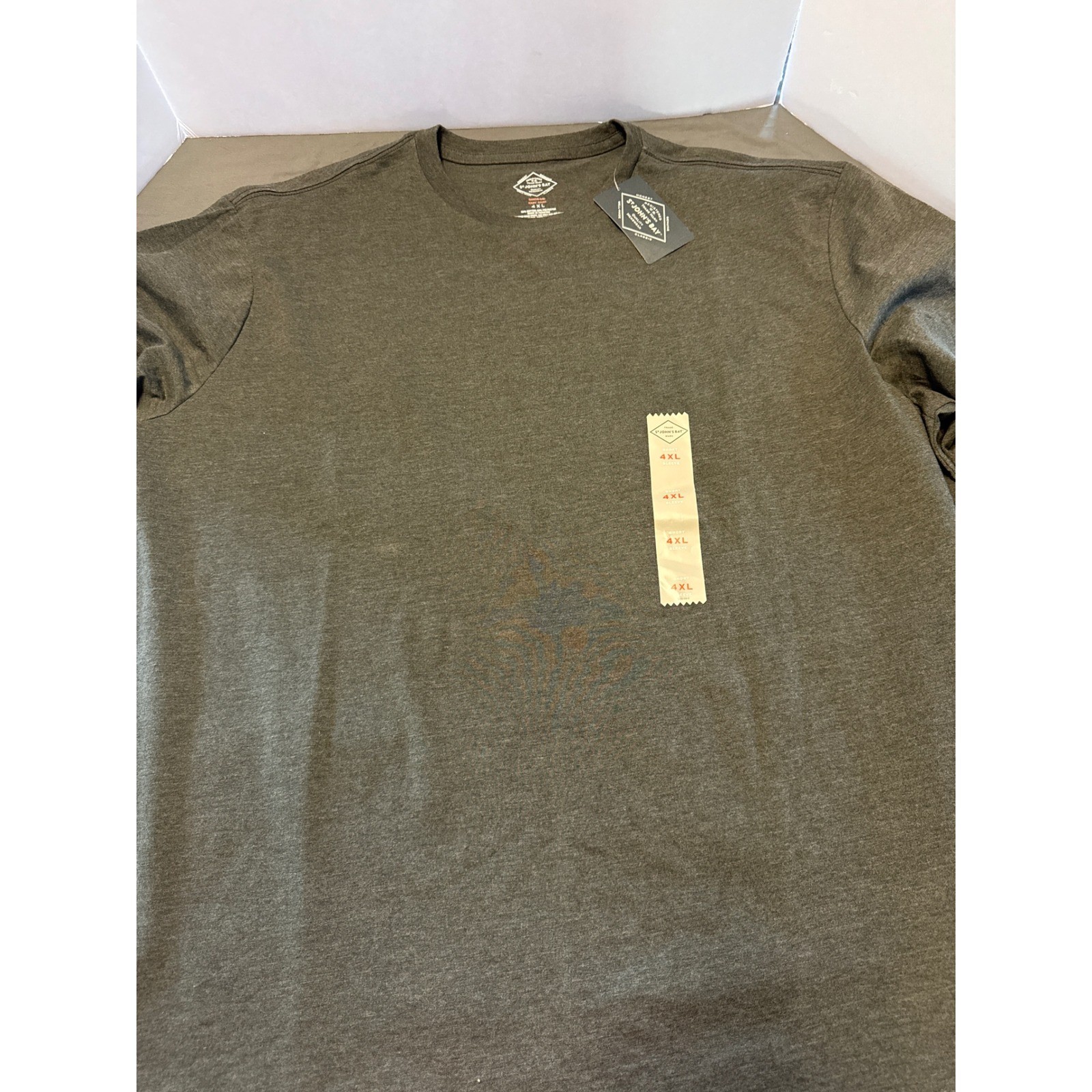 St Johns Bay Mens 4XL Short Sleeve T-Shirt Charcoal Gray Quick Dry Easy Care NWT gallery