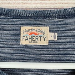 Faherty Striped Long Sleeve Crewneck T-Shirt Men’s Size Large Blue