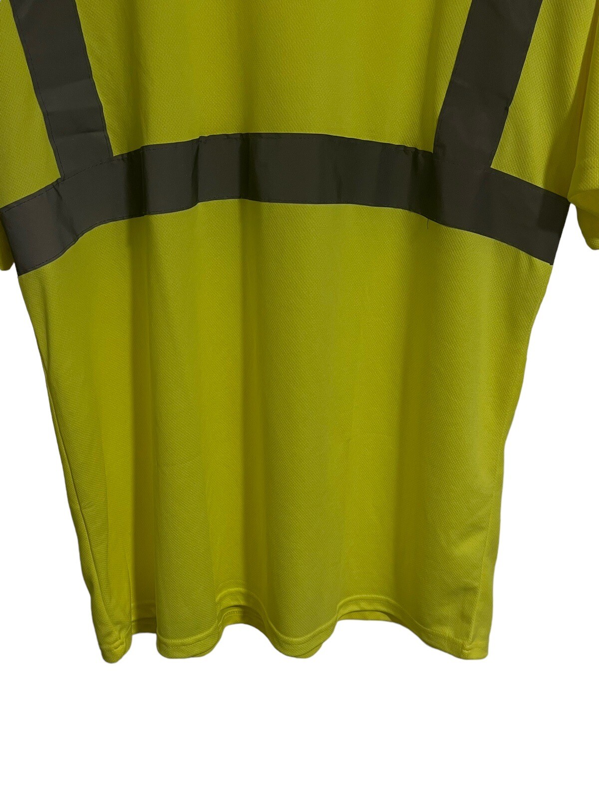 Safety Shirt Mens 3XL High Visibility Florescent Yellow Reflective Strips NEW gallery