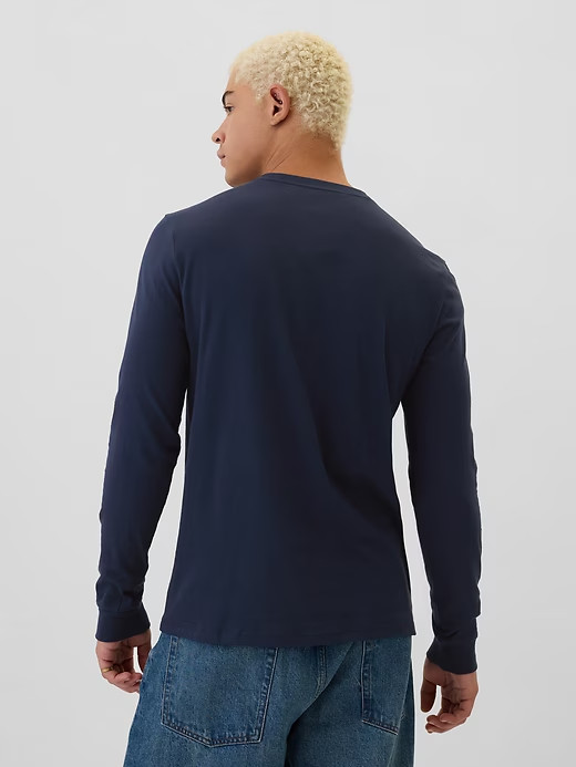 NWT GAP Everyday Soft Long-Sleeve Tee Shirt T-Shirt 100% cotton Navy Blue Men ML gallery