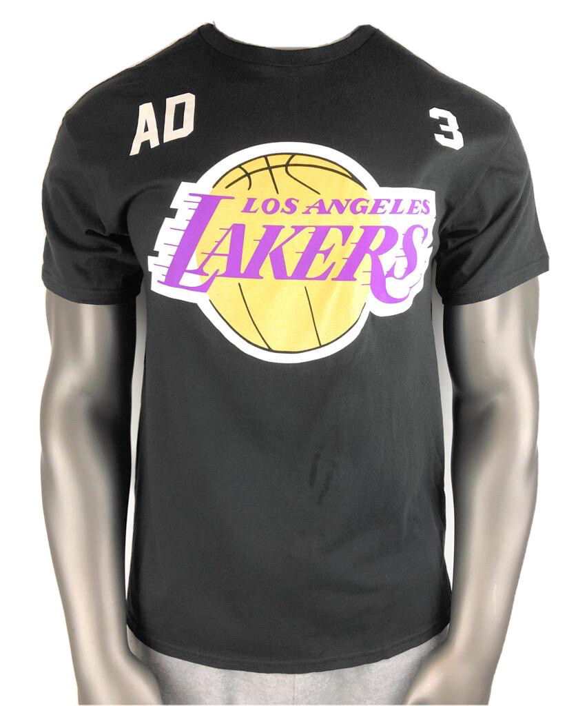 NBA Men's Los Angeles Lakers Anthony Davis AD #3 Black Print T- Shirt Mens Small gallery
