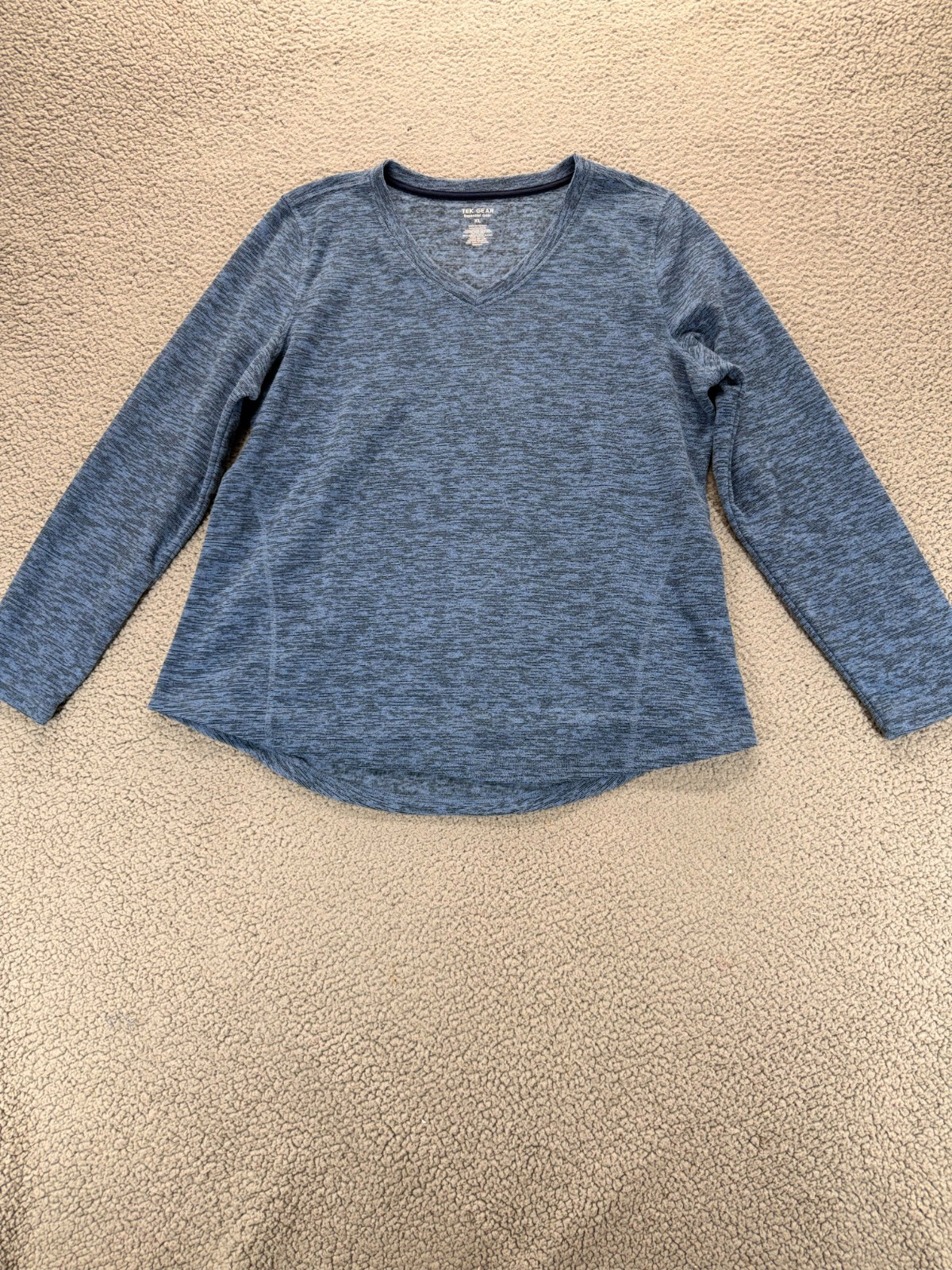 Tek Gear Heather Blue Mens Size XL Essential Gear Heavyweight Long Sleeve Shirt