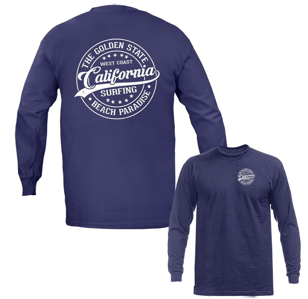 Golden State California Beach Surfing Long Sleeve