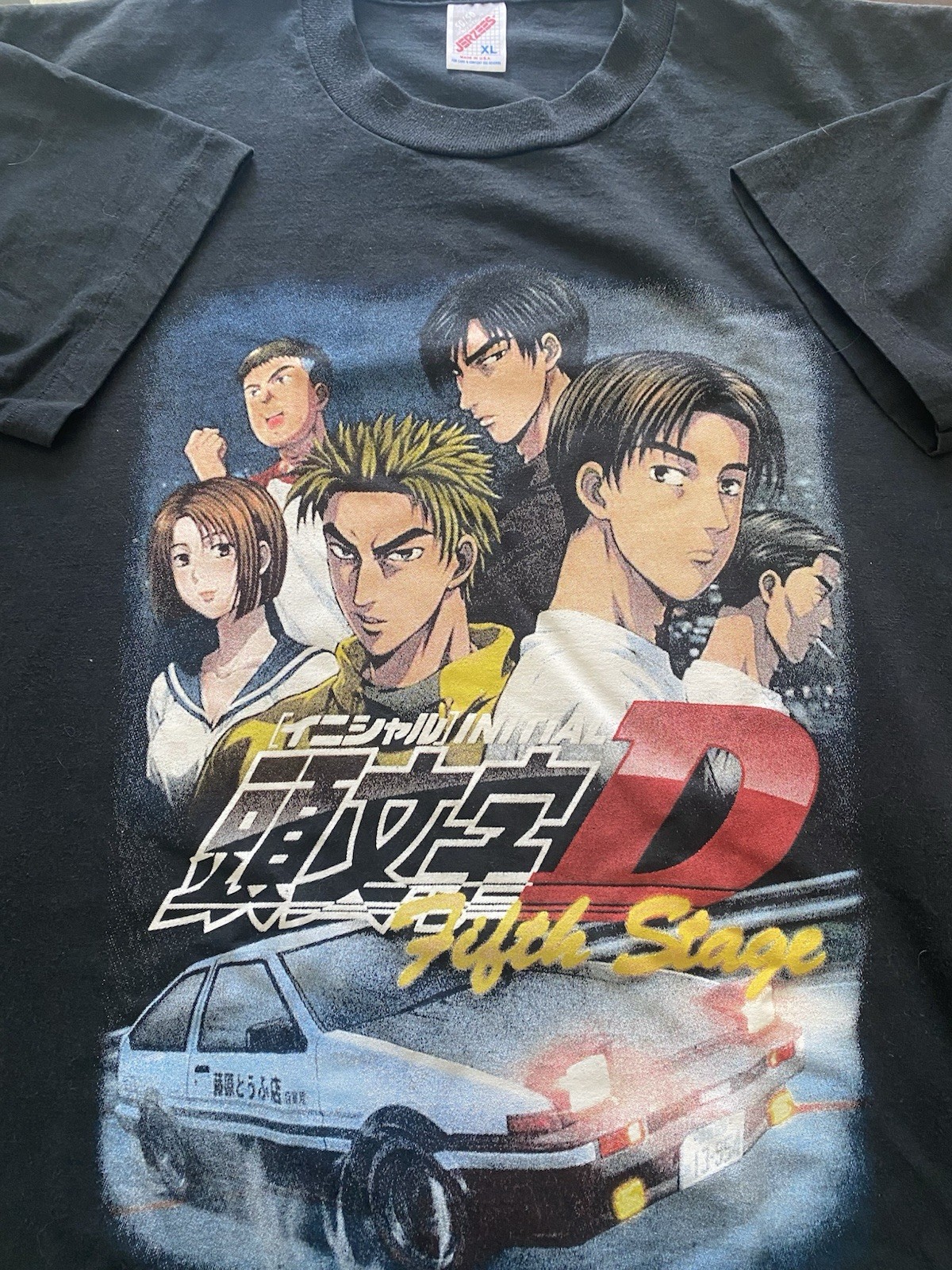 Vintage Initial D Anime Shirt Size XL jerzees Tag Long Sleeve 90s Rare bootleg gallery