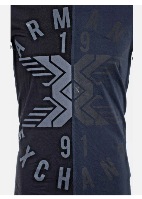 ARMANI EXCHANGE Navy Black SPLIT UP Short Sleeve Slim Fit Designer T-shirt NWT gallery