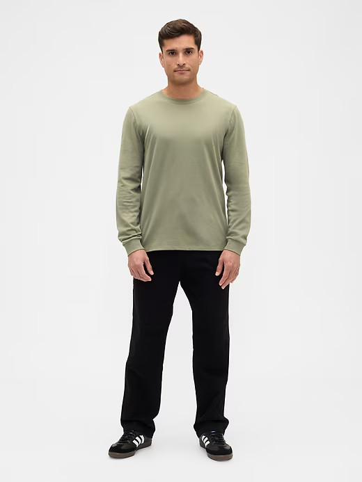 NWT GAP Everyday Soft Long-Sleeve T-Shirt Shirt 100% cotton Walden Green Men M gallery