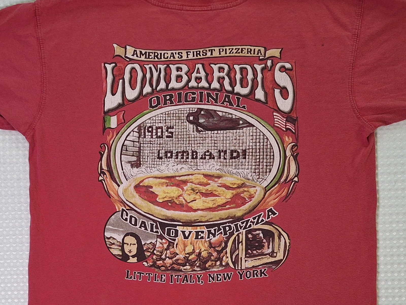 Lombardi's Pizzeria Little Italy New York Souvenir T-shirt Size M Comfort Colors gallery