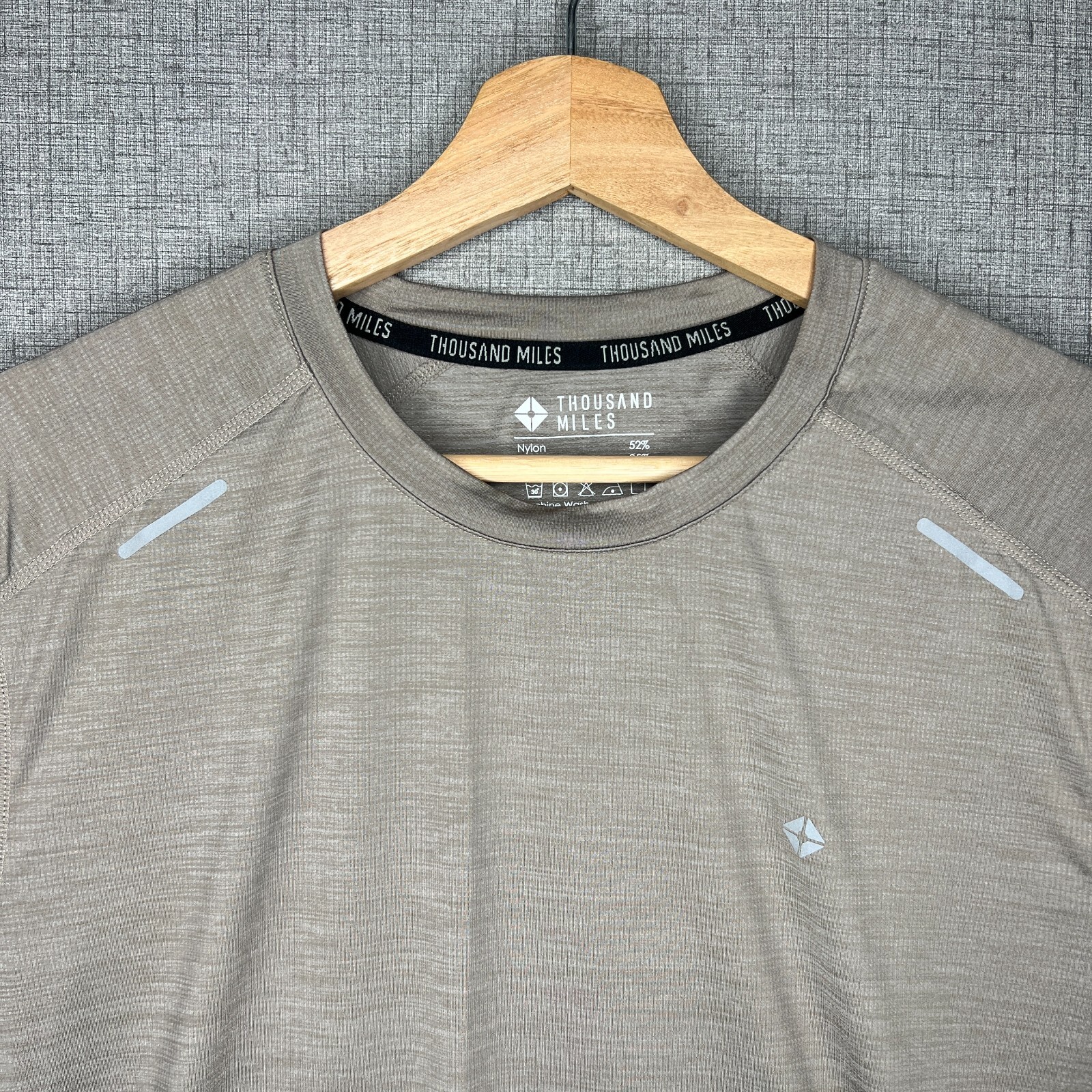 Thousand Mile T Shirt Men's S Light Brown Nylon Blend Short Sleeve Athletic gallery
