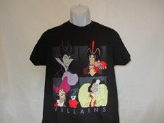 Disney Villains Maleficent, Cpt Hook, Ursula, Black T-shirt – Men’s S – L NEW