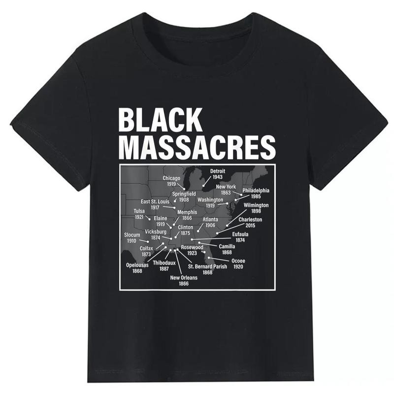 Black Massacres History Map Afro American Straggle Awareness T-Shirt gallery