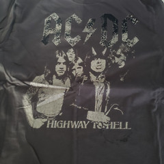ACDC AC/DC MENS LARGE GRAY tshirt angus young highway to hell