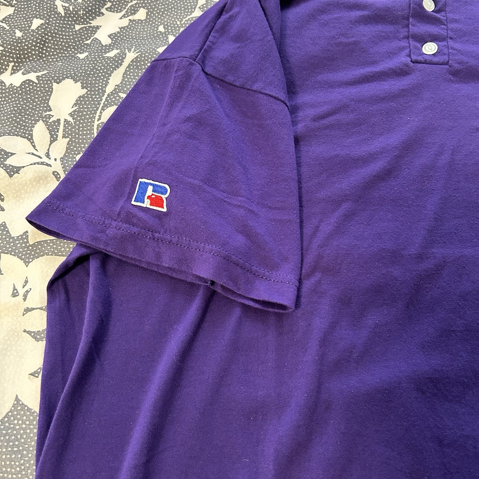 Vintage Russell Athletic NuBlend Henley Shirt Purple Mens XXL Blank 2000s Y2K gallery