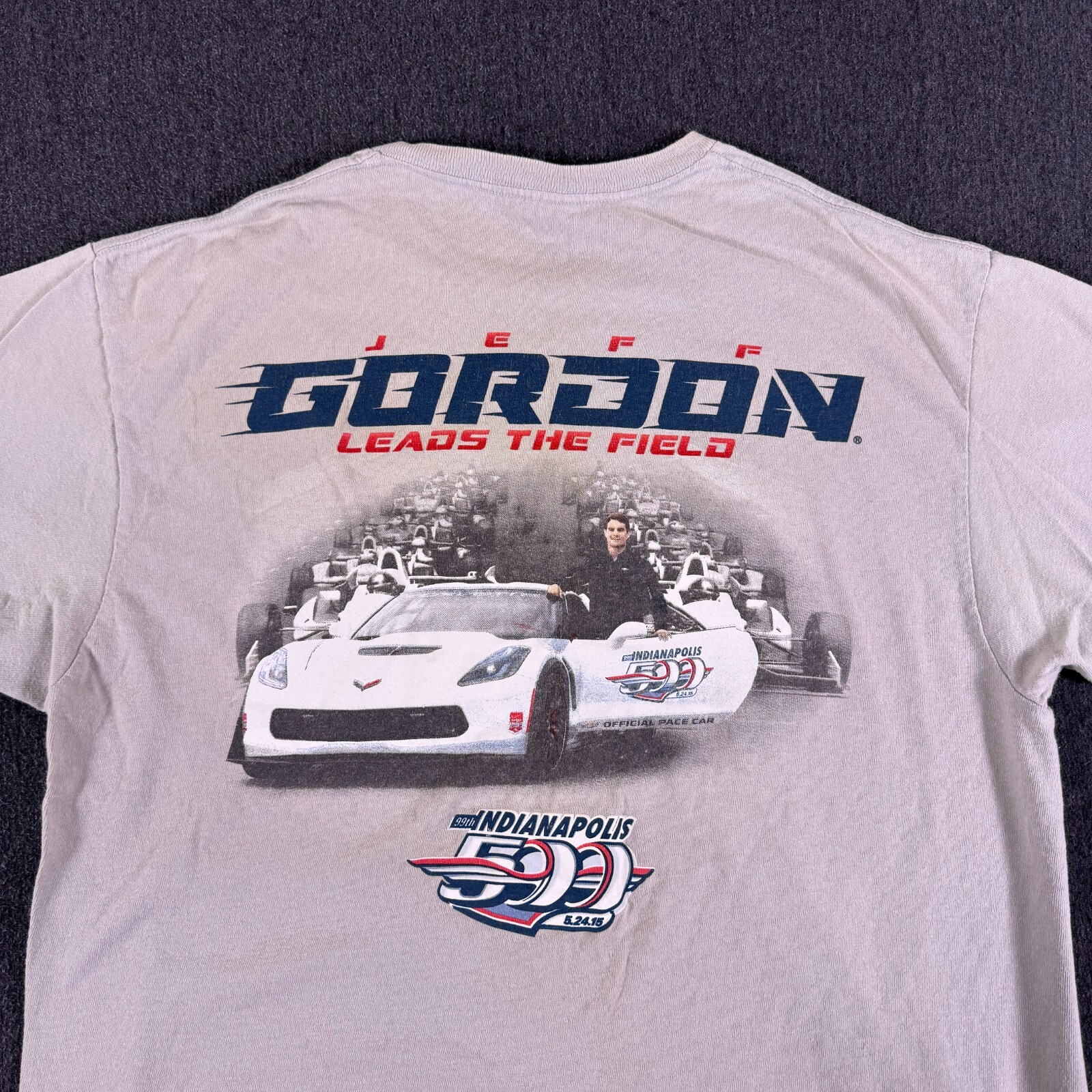 Delta Pro Weight Mens White Jeff Gordon 99th Indianapolis 500 T-Shirt Size Large gallery
