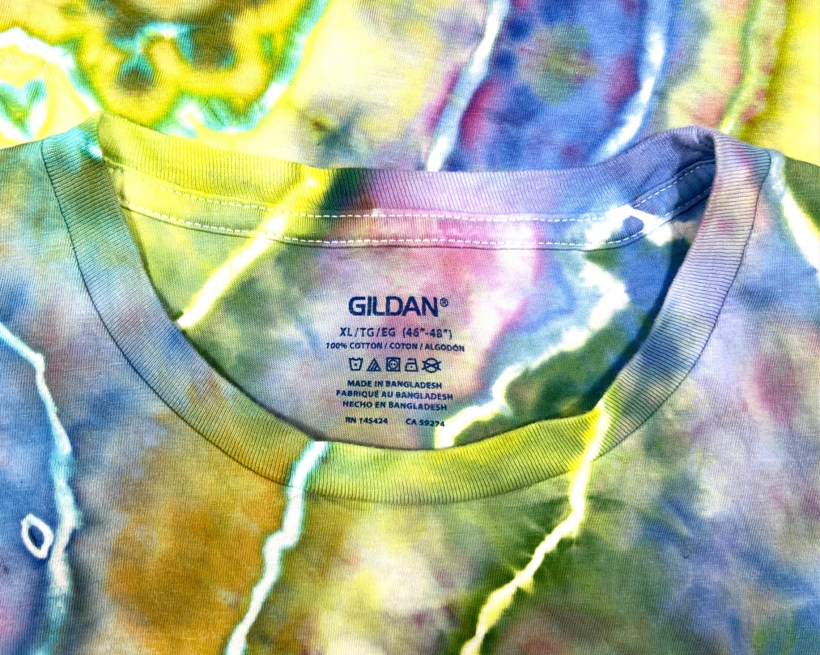 Handmade Ice Tie Dye T-Shirt XL Mens Womens Soft Cotton Pastel Geode gallery