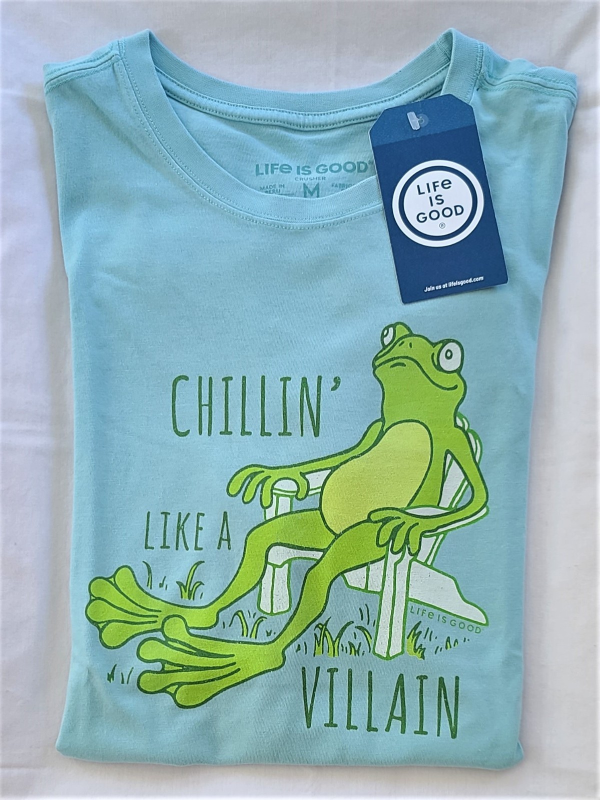 LIFE IS GOOD SS Shirt Crusher Tee CHILLIN FROG ADIRONDAK Villain Chest44 Mens M gallery